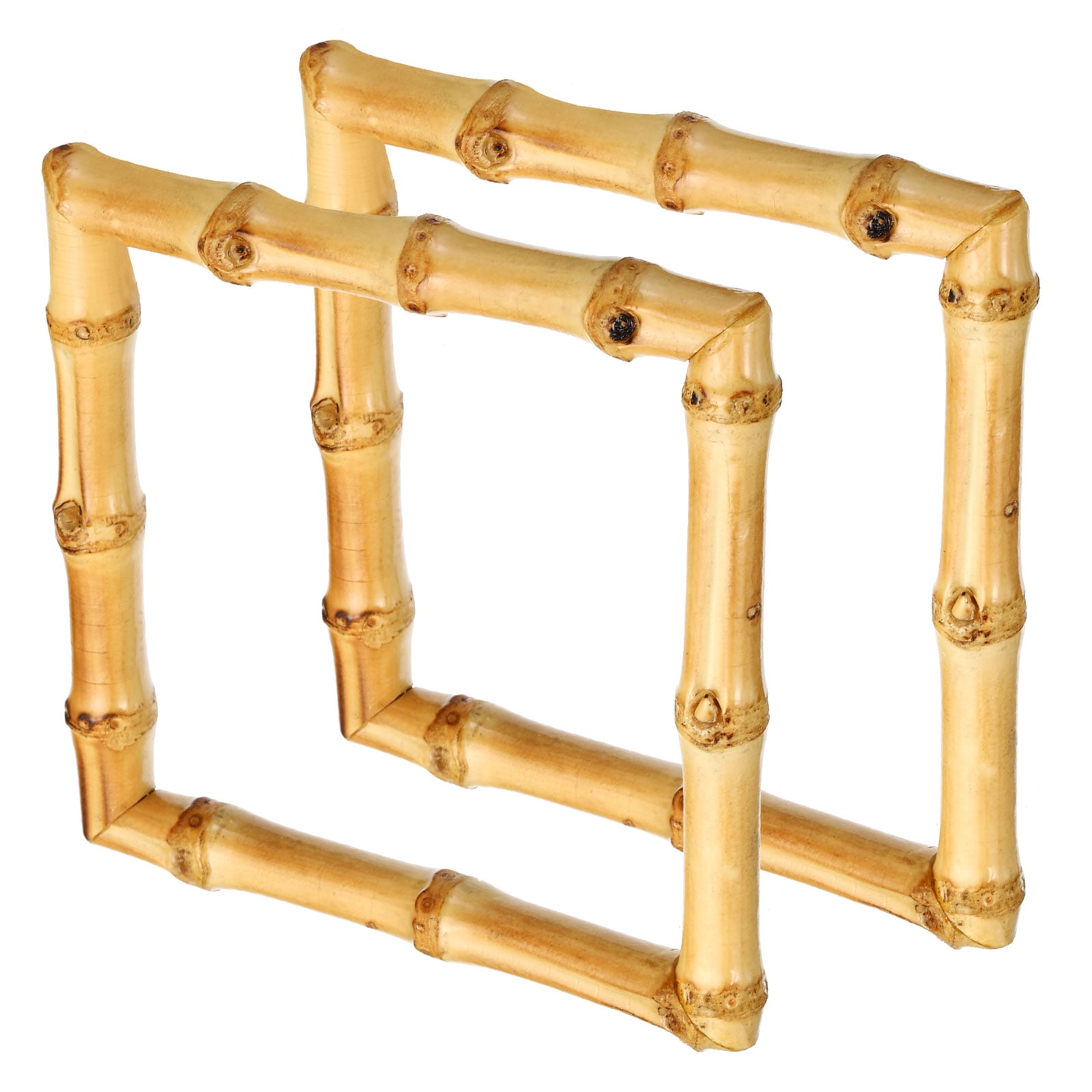 Uxcell 4x4 Inch Bamboo Purse Handles, 2 Pcs Square Replacement Handmade ...