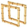 thumbnail image 1 of Uxcell 4x4 Inch Bamboo Purse Handles, 2 Pcs Square Replacement Handmade Rings, Wood, 1 of 5