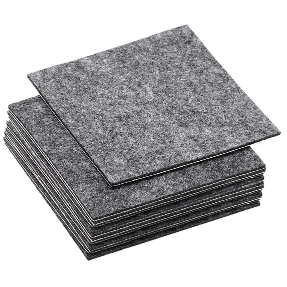 Uxcell 4x4 Inch Lamp Base Felt, 10Pack 2mm Thickness Square Soft Adhesive Non-slip Backed Felt Grey