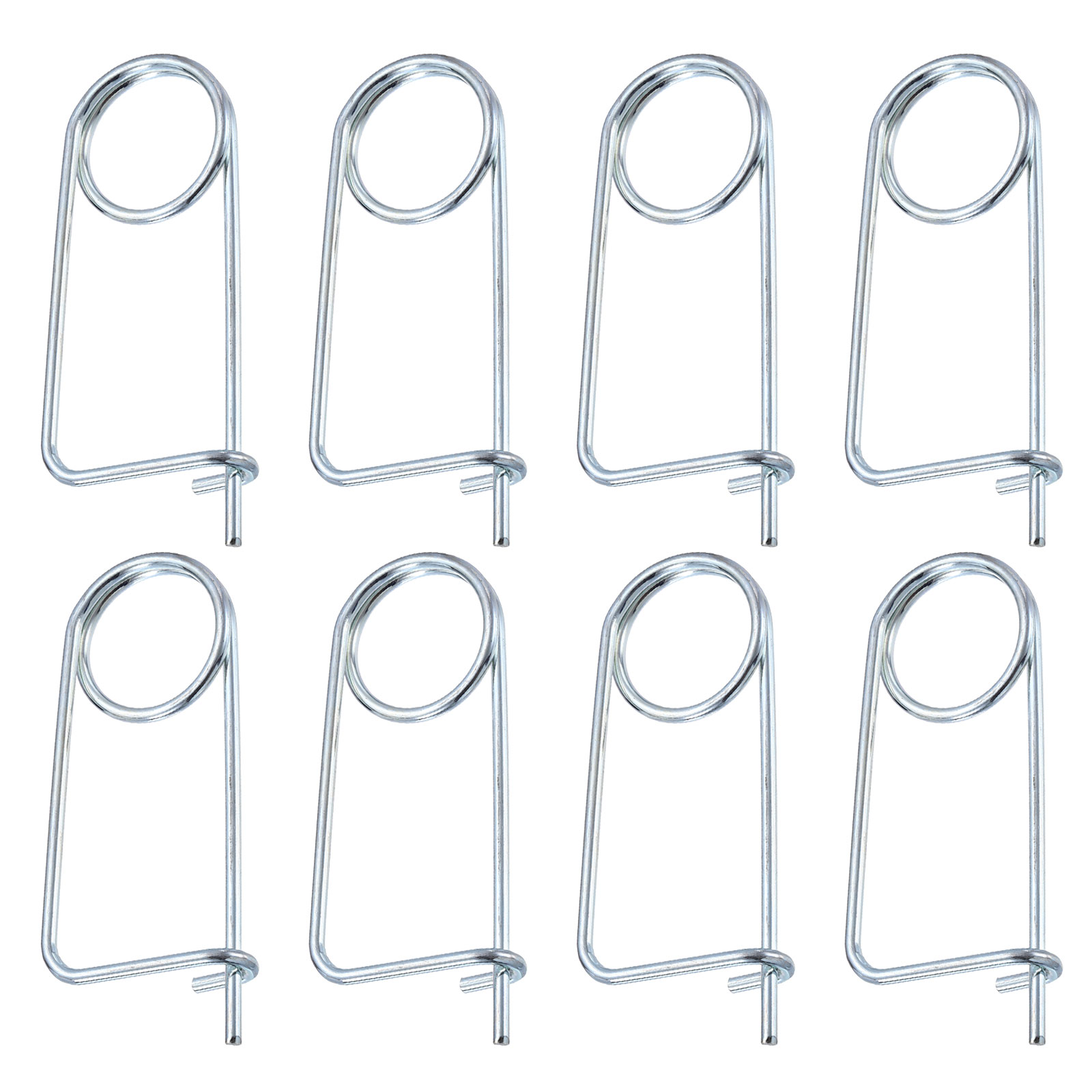 Uxcell 0.16"x2.48" Brooch Shape Cotter Safety Pin Spring Pin Fastener 8Pcs Steel Quick Lock for Farm Garden Lawn Hook Hitch