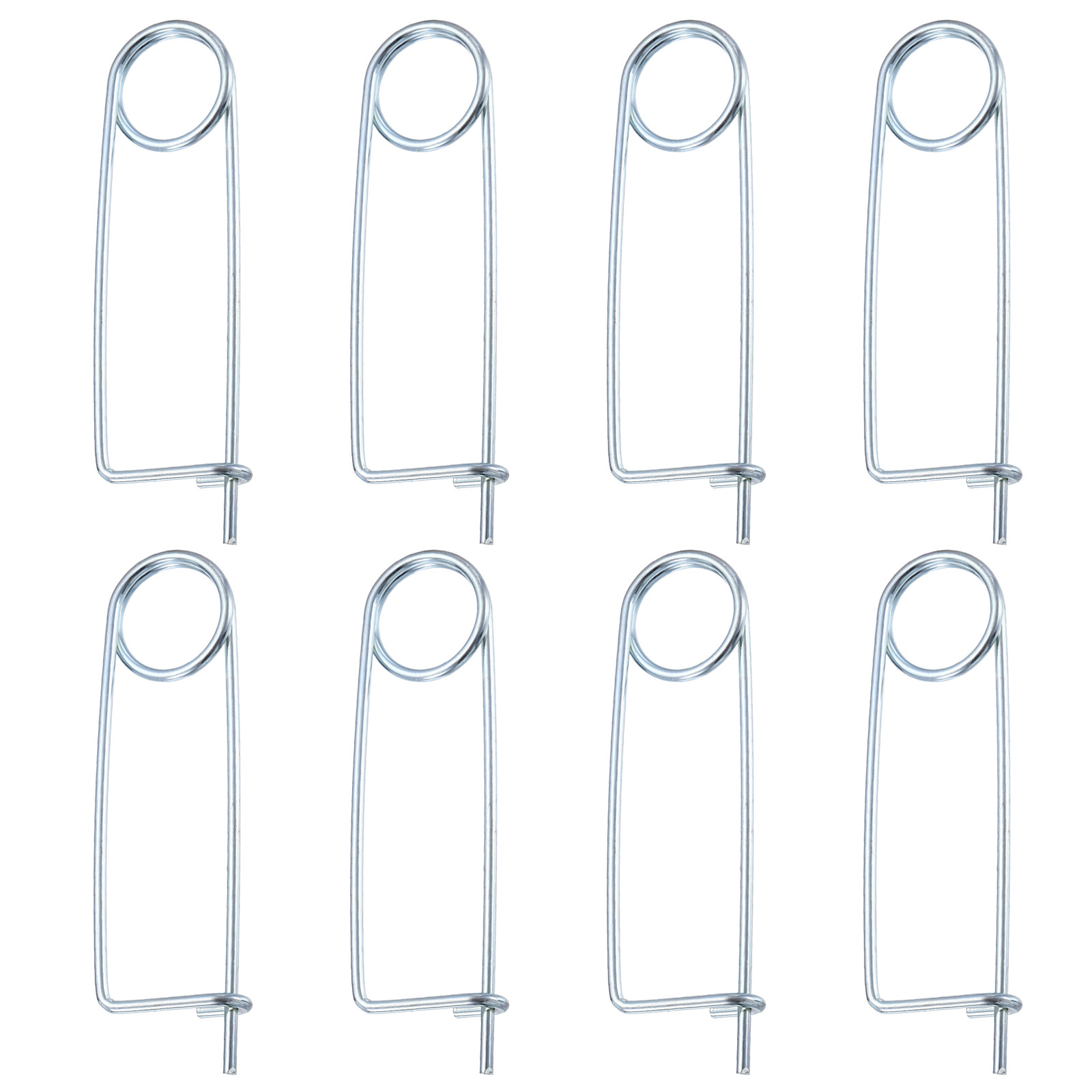Uxcell 0.16"x3.86" Brooch Shape Cotter Safety Pin Spring Pin Fastener 8Pcs Steel Quick Lock for Farm Garden Lawn Hook Hitch