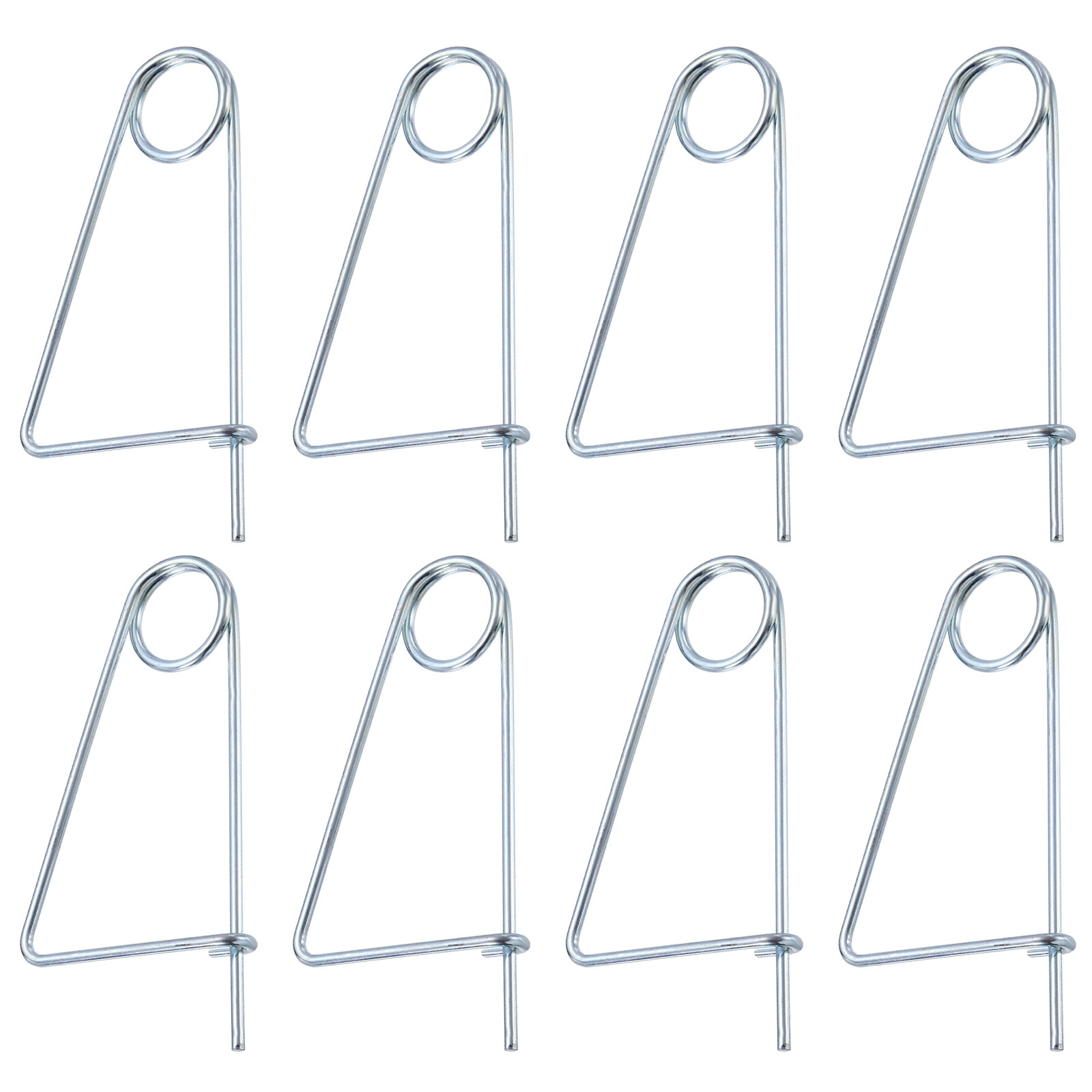 Uxcell 0.16"x3.94" Brooch Shape Cotter Safety Pin Spring Pin Fastener 8Pcs Steel Quick Lock for Farm Garden Lawn Hook Hitch