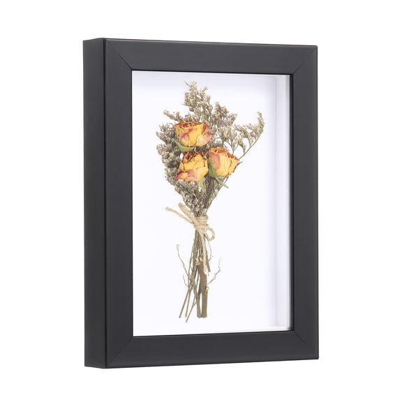 Uxcell 4x6 Inch Shadow Box Display Frame, 2cm Deep Photo Shadow Box Plastic Display Case Wall Mount & Tabletop Display for DIY Photos Flowers Memorabilia Wedding Birthday, Black
