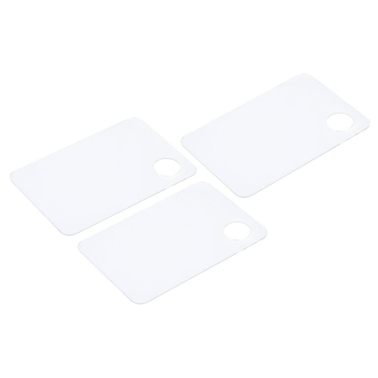 Uxcell 4x6x0.08 Rectangle Acrylic Paint Pallet Paint Tray Palette Painting  with Thumb Hole Clear 3 Pack