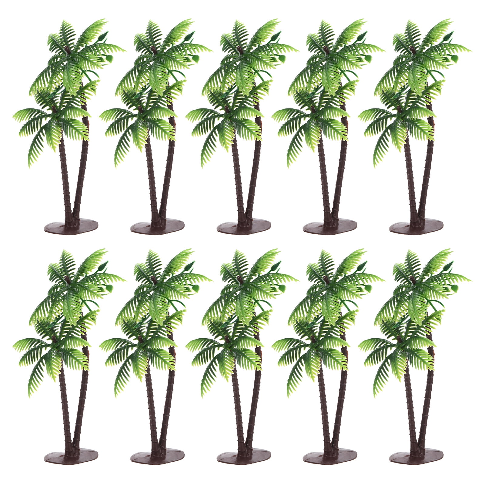 Uxcell 5.1" Miniature Plastic Coconut Palm Tree Decor Model, Green 10
