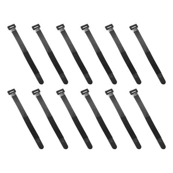 Uxcell 5.1 x 0.4 Inch Reusable Cable Ties, 12 Pcs Plastic Adjustable Cord Management Organizer Wrap and Hook Loop Cable Management for Earphones Phone Charger Computer Home Office
