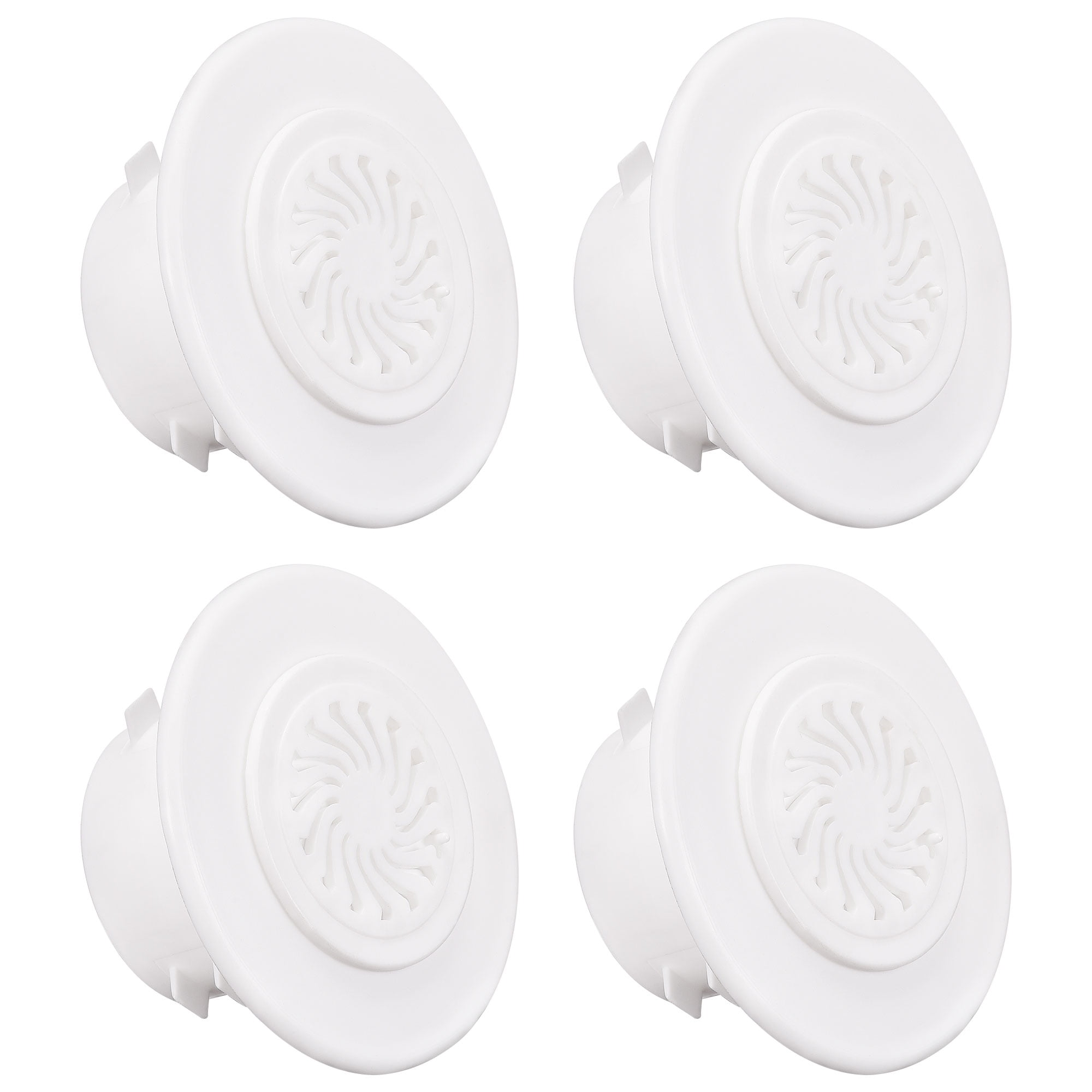 Uxcell 5.12" x 1.46" Round Vent Cover Adjustable Air Vent Cover ABS Plastic White 4pcs