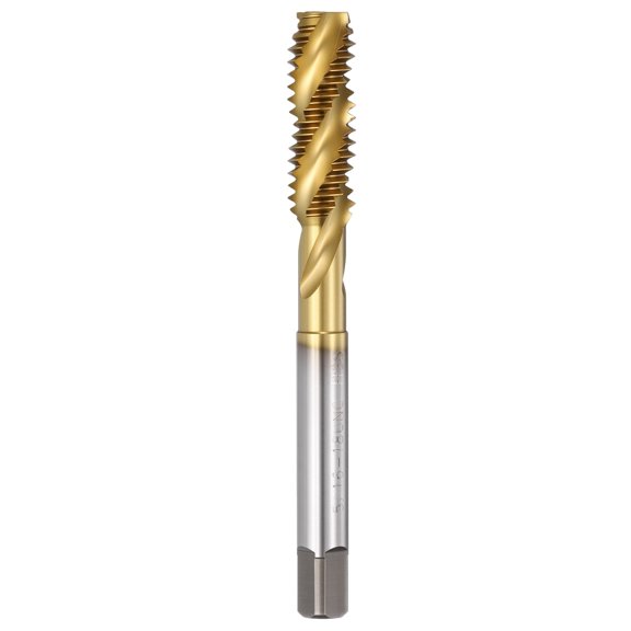 Uxcell 5/16-18 UNC Spiral Flute Thread Tap - M2 High Speed Steel Right Hand Thread Tap JIS Standard Titanium Finish Screw Thread Milling Machine Taps Threading Tapping