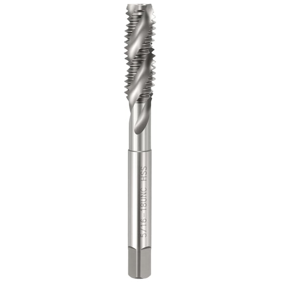 Uxcell 5/16-18 UNC Spiral Flute Thread Tap - M2 High Speed Steel Right Hand Thread Tap Polished Finish Screw Thread Milling Machine Taps Threading Tapping