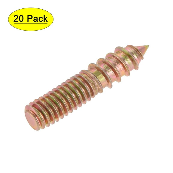 Uxcell 5/16-18 x 1-1/2" Hanger Bolts Carbon Steel Zinc Plated 20 Pack