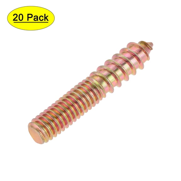 Uxcell 5/16-18 x 1-3/4" Hanger Bolts Carbon Steel Zinc Plated 20 Pack