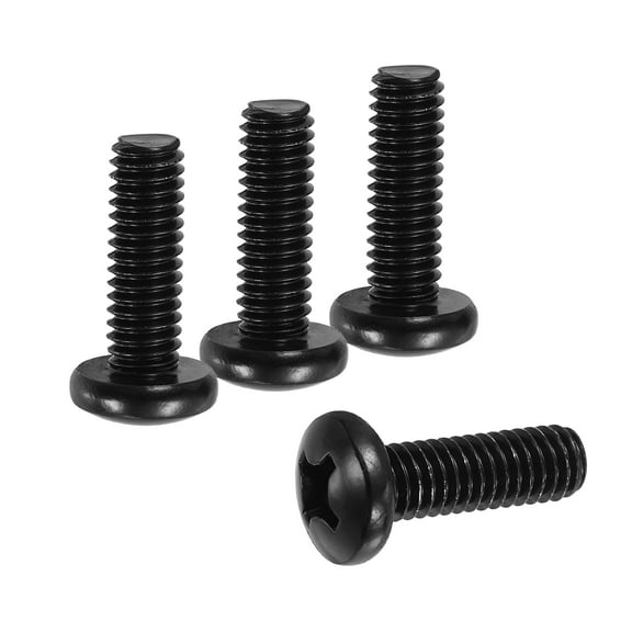 Uxcell 5/16-18 x 1" Pan Head Machine Screws, 10 Pcs 304 Stainless Steel Screws for Cabinet Drawer Knob Pull, Black Oxidation