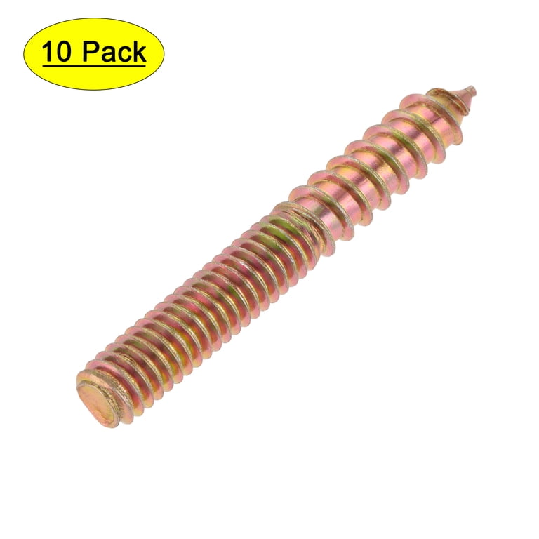 Uxcell 5/16-18 X 2-1/2 Hanger Bolts – 20-Pack Double Head Dowel Screws, Zinc Plated Carbon Steel For Wood Furniture, Stair Posts & Guardrails