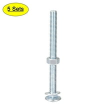 Uxcell 5/16-18 x 4" Square Neck Carriage Bolts with Nuts & Washers, Carbon Steel Coach Bolt Screws 5 Set