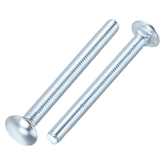 Uxcell 5/16"-18x3-1/2" Carriage Bolt, Carbon Steel Big Round Head Square Neck Carriage Screws for DIY Mechanical Work(White Galvanized / 25 Pcs)