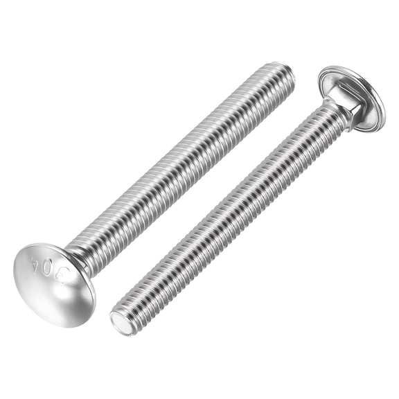 Uxcell 5/16"-18x3" Carriage Bolt, 304 Stainless Steel Round Head Square Neck Carriage Screws for Home DIY Projects, Furniture Assembly, Bed Frames(Silver Bright Finish/ 20 Pcs)