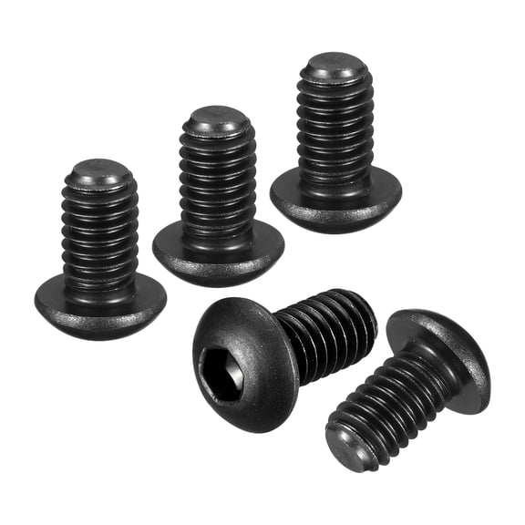 Uxcell 5/16"-18x5/8" Button Head Socket Cap Screws - 5Pack - Good for Road Bicycle, Mountain Bike, Auto, Motorcycle - Carbon Steel Black Oxide - Hex Drive Fasteners