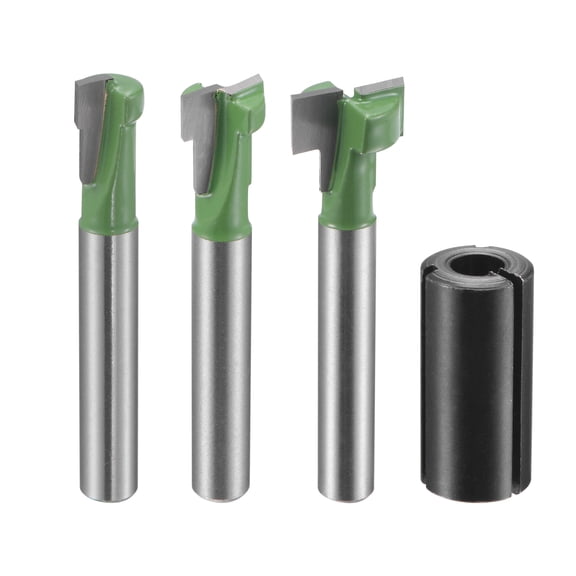Uxcell 5/16" 3/8" 1/2" Dia 6mm Shank Keyhole T-Slot Router Bit Set with 1/2" to 6mm Collet Adapter