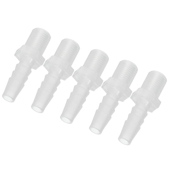 Uxcell 5/16" Barb x 1/4" G Male Connector, 5 Pcs Plastic Hose Barb Fitting Adapter