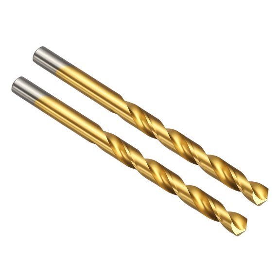 Uxcell 5/16" Drill Bit, M42 8% Cobalt High-Speed Steel Jobber Straight Shank 135 Titanium Nitride (TiN) Coated for Hard Metal Stainless Steel - 2 Pack
