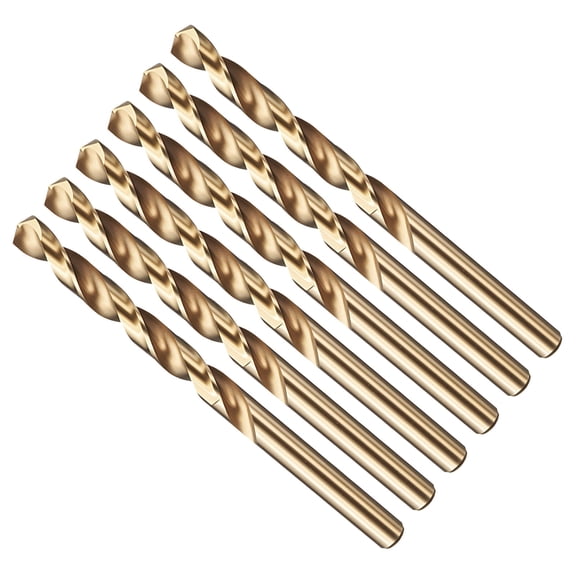 Uxcell 5/16"" Drill Bit Straight Shank 4241 HSS Gold Finish, 6pcs