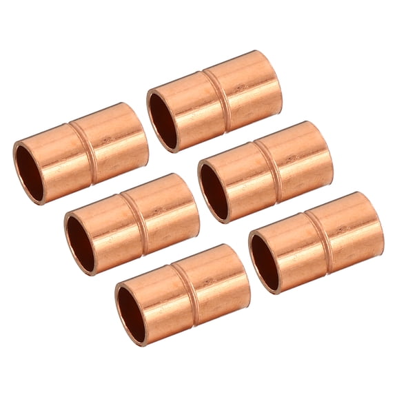 Uxcell 5/16 Inch ID Straight Copper Coupling Sweat End Welding Joint Pipe Fitting 6 Pack