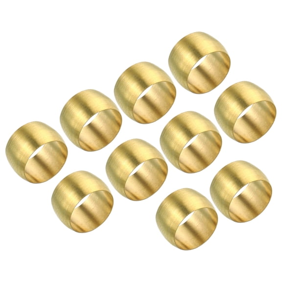 Uxcell 5/16 Inch Tube OD Brass Compression Sleeves Ferrules Brass Ferrule Fitting 25 Pack