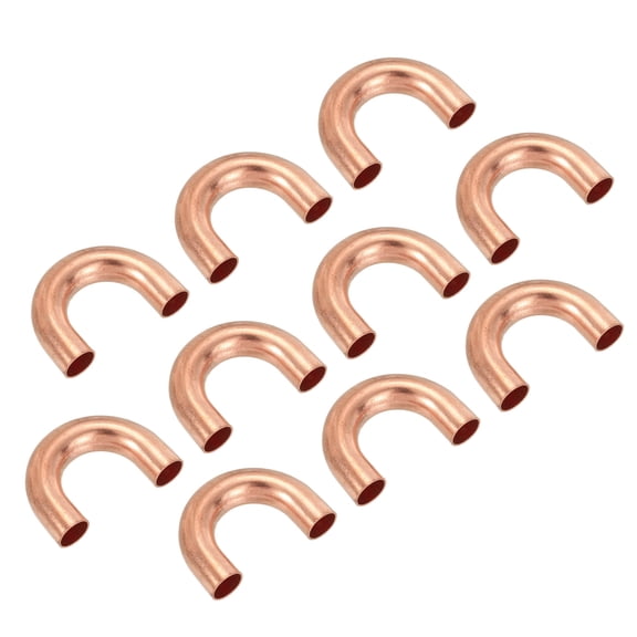 Uxcell 5/16" OD 23x33mm Elbow Copper Pipe Fitting, 10Pcs 180 Degree Bend Welding Sweat Solder Connection for HVAC Air Conditioner Plumbing