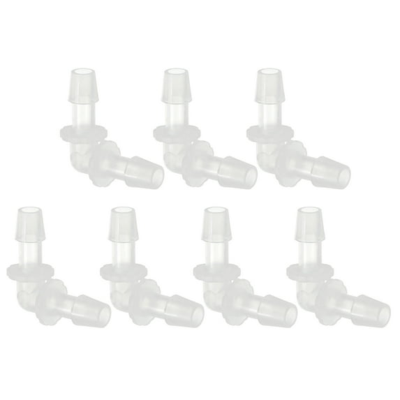Uxcell 5/16" Plastic Hose Barb 90 Degree Elbow 7 Pack Barb Fittings 2 Way Equal Barbed Joint Splicer Mender Adapter Union Adapter