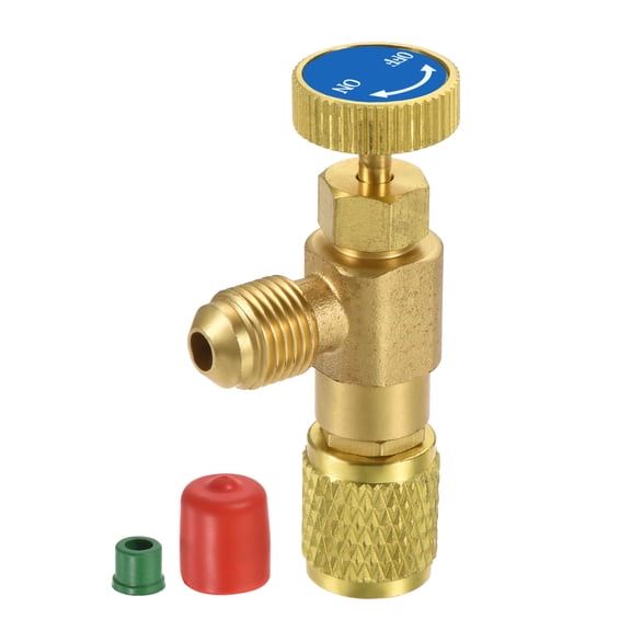 Uxcell 5/16 SAE to 1/4 SAE Thread Shut-off Flow Adjust Adapter HVAC Charging Valve