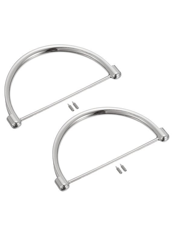 5.16" Semicircle Handbag Handle Frame Replacement for Purse Making, 2Pack Silver