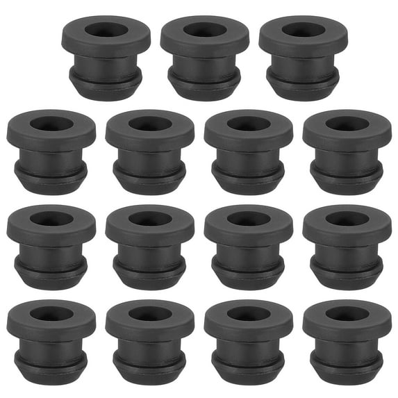 Uxcell 5/16 inch Rubber Grommets, 15Pcs Top Hat Grommet for Wiring Hole Plug, Black