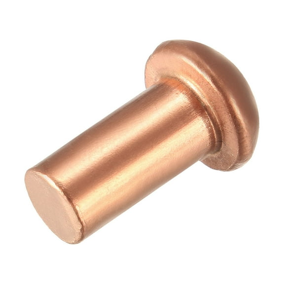 Uxcell 5/16" x 5/8" Round Head Copper Solid Rivets Fasteners Copper Tone 10 Pcs