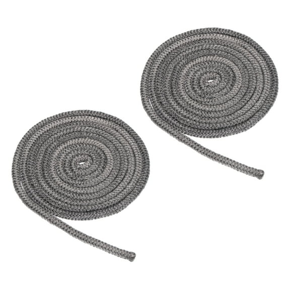 Uxcell 5/16"x 86" Wood Stove Gasket, 2Pcs Graphite Fiberglass Round Type High Temperature Resistance Seal Rope, Black