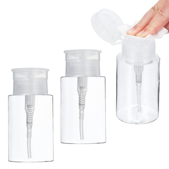 Uxcell 5.28oz / 150ml Pump Bottle Dispenser, 3PCS Alcohol Push Down Pump Refillable Containers