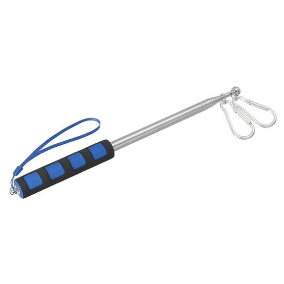 Uxcell 5.2ft Telescopic Handheld Flagpoles Tour Guide Flag Pole with Clips for Teaching, Blue, 1 Pack