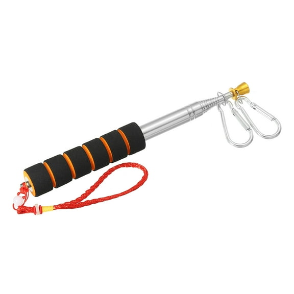 Uxcell 5.2ft Telescopic Handheld Flagpoles Tour Guide Flag Pole with Clips for Teaching Orange, 1 Pack