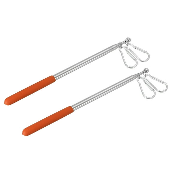 Uxcell 5.2ft Telescopic Handheld Flagpoles Tour Guide Flag Pole with Clips for Teaching Orange, 2 Pack