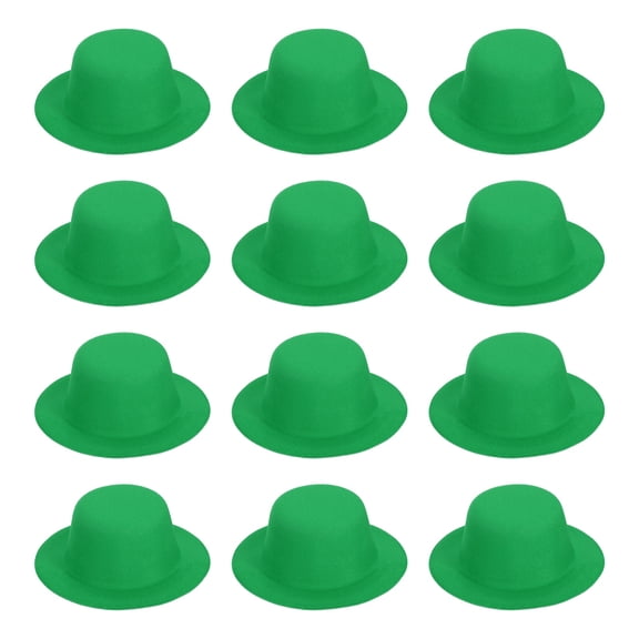 Uxcell 5.3 Inch Mini Formal Hats, 12 Pcs Miniature Doll Hats for Crafts, Green
