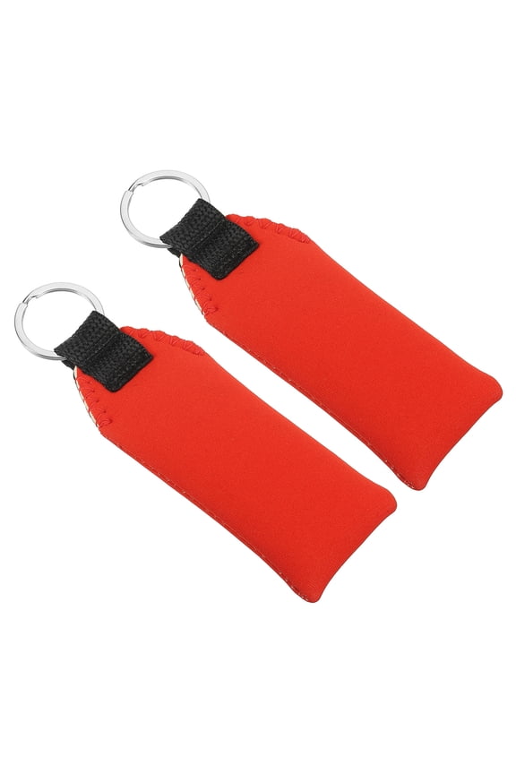 5.3 x 1.8 x 0.8 Inches Floating Neoprene Boat Keychain Waterproof for Water Sports 2 Pcs Orange-Red