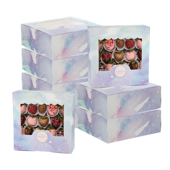 Uxcell 5.3" x 5.3" x 2" Starry Sky Bakery Boxes, 30 Pack