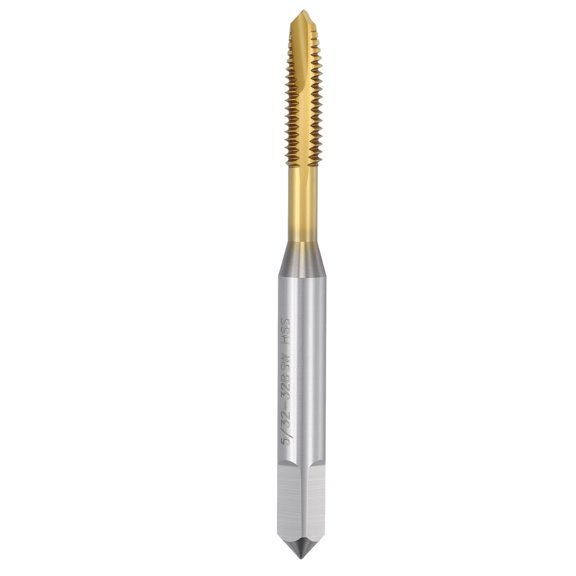 Uxcell 5/32-32 BSW Spiral Point Tap - M2 High Speed Steel Right Hand Thread Tap JIS Standard Titanium Finish Screw Thread Milling Machine Taps Threading Tapping