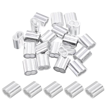 250-Pack 3/16" Aluminum Sleeves For Wire Rope Cable - Crimping Sleeves ASL187-250