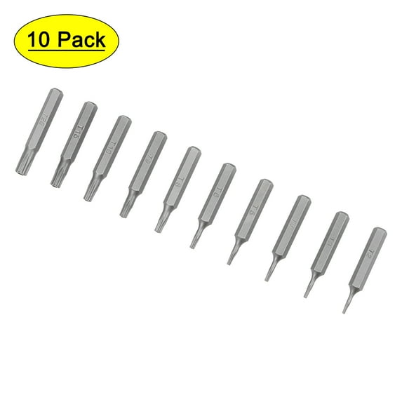 Uxcell 5/32" Hex Shank 1.1" Length T2-T20 Magnetic Torx Screwdriver Bit Set S2 Steel