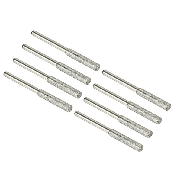 Uxcell 5/32 Inch Diamond Chainsaw Sharpener Sharpening Stone Polishing Grinding File Tool, Silver 8 Pack
