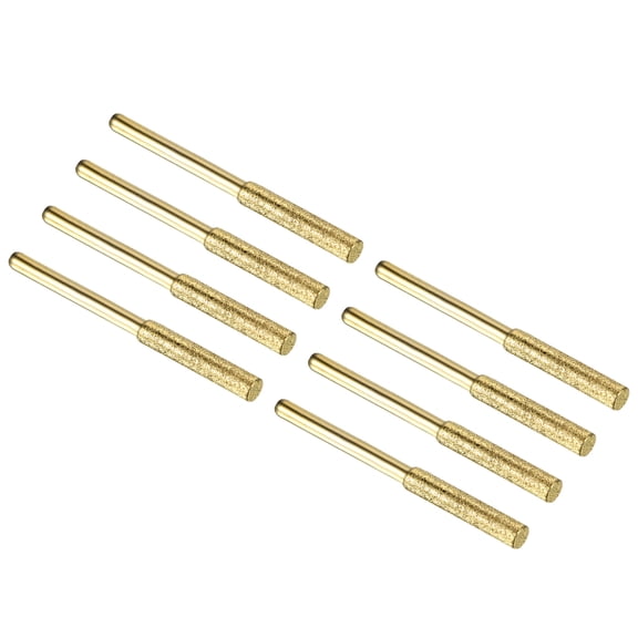 Uxcell 5/32 Inch Diamond Chainsaw Sharpener Titanium Plating Sharpening Stone Grinding File Tool, Golden 8 Pack