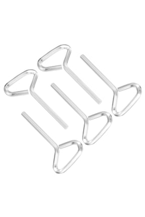 5/32 Inch Hex Key, 5 Pcs Hex Dogging Key T-Shaped Standard Hexagon Wrench Door Keychain for Push Bar Exit Device, Silver
