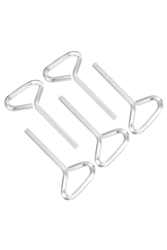 5/32 Inch Hex Key, 5 Pcs Hex Dogging Key T-Shaped Standard Hexagon Wrench Door Keychain for Push Bar Exit Device, Silver