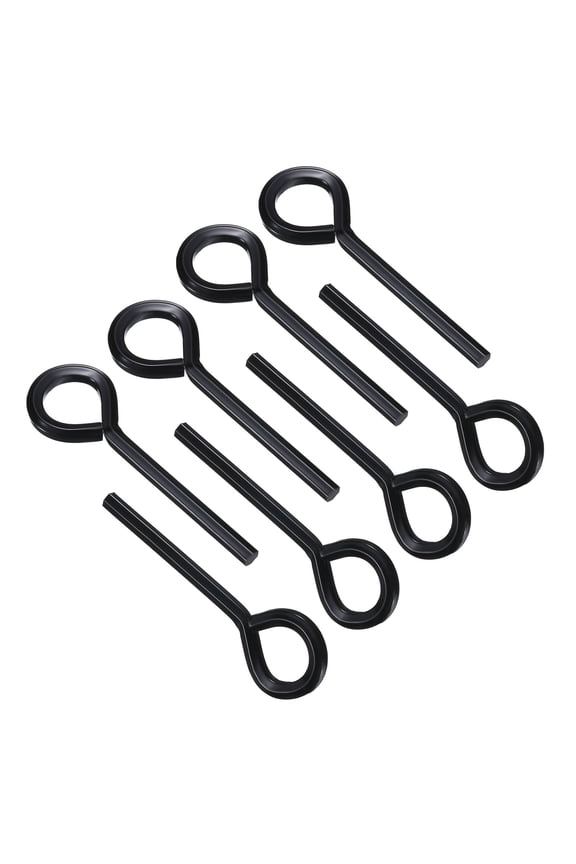 5/32 Inch Hex Key, 8 Pcs Hex Dogging Key Round Standard Hexagon Wrench Door Keychain for Push Bar Exit Device, Black