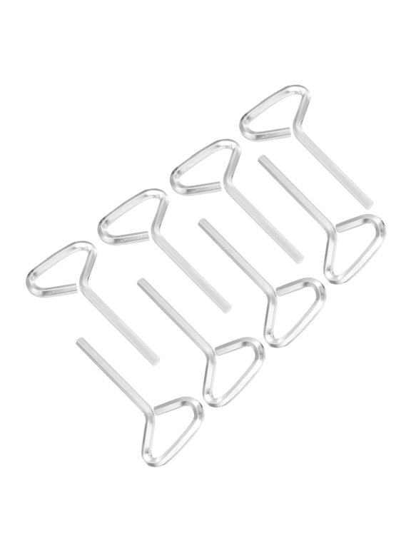 5/32 Inch Hex Key, 8 Pcs Hex Dogging Key T-Shaped Standard Hexagon Wrench Door Keychain for Push Bar Exit Device, Silver